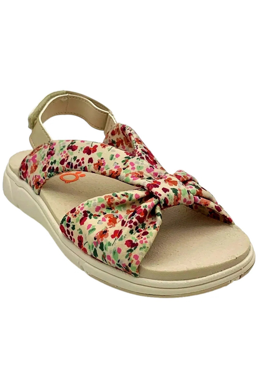 Ryka Floral Print Adjustable Sandals Macy Floral Almond Beige - Wide
